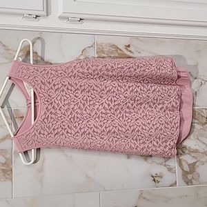 Loft Pink sleeveless blouse Size S